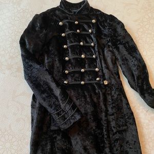 Marc Jacobs black crushed velvet coat size Xs